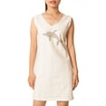 thumbnail image 1 of Dolphin Printed Vintage Cotton V-neck Linen Mini Shift Dress WDS_02 8, 1 of 1
