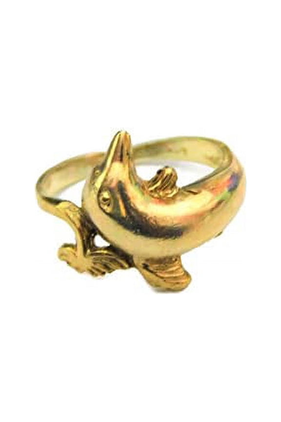 Dolphin Ring 14k Solid Yellow Gold!!