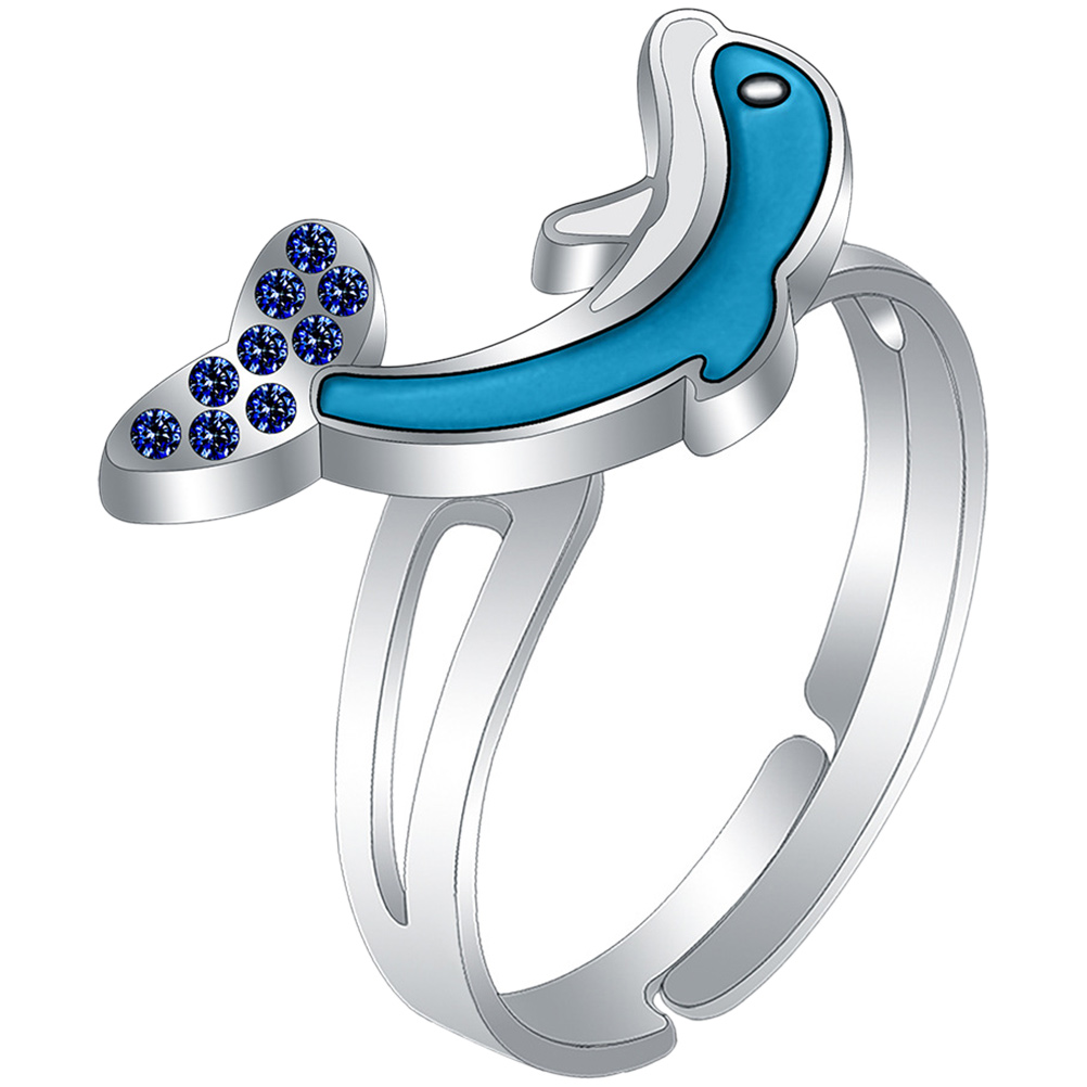Dolphin Ring Color Changing Ring Mood Ring Adjustable Finger Ring Sensitive Emotion Ring