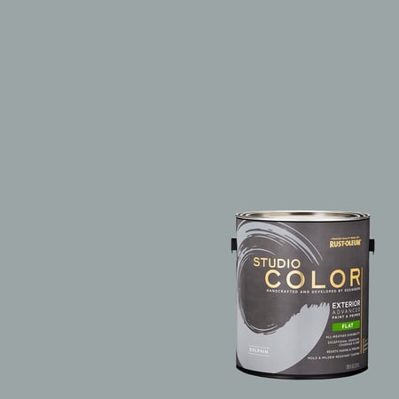 Dolphin, Rust-Oleum Studio Color Paint + Primer Exterior Flat, Gallon, 2 Pack