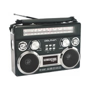 Dolphin SP-420BT Solar Portable Bluetooth Radio with MP3, LED Flashlight - Black