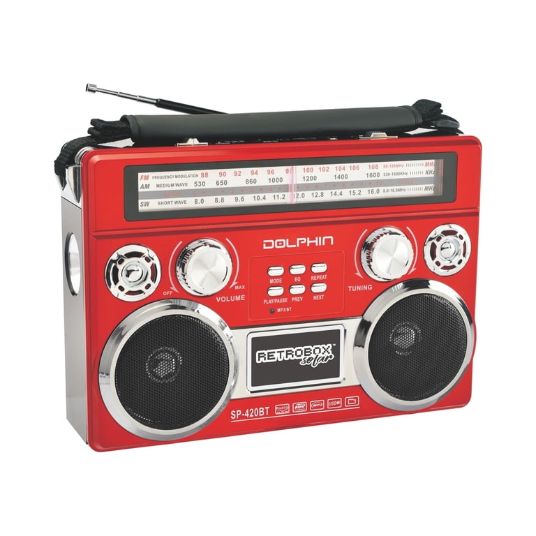 Dolphin SP-420BT Solar Portable Bluetooth Radio with MP3, LED
