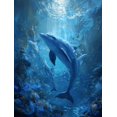 thumbnail image 1 of Dolphin School Underwater Scene Canvas Print, Wall Art for Living Room Bedroom Office Hotel Dining Room, 1 of 8
