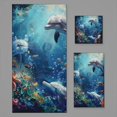 thumbnail image 1 of Dolphin Under The Sea Ocean Animals (12) Bath Towel Sets For Bathroom Hand Towels Fingertip Towels 3 Piece Soft Absorbent For Bathroom Kitchen Hotel Beach, 1 of 6
