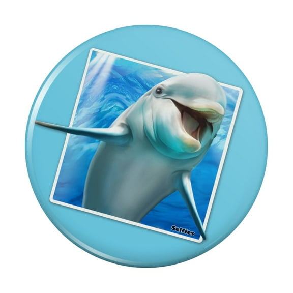 Dolphin Selfies Picture Kitchen Refrigerator Locker Button Magnet