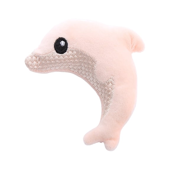 Dolphin - Shaped Plush Pet Toy, Soft Fabric With Cute Ocean Style, For Indoor Interactive Play, Pink