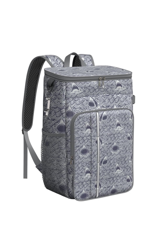 Dolphin & Shark Cooler Backpack - Cute Cartoon Insulated Lunch Backpack, 20L Leakproof Soft Cooler with Multiple Pockets for Camping, Travel & Outdoor