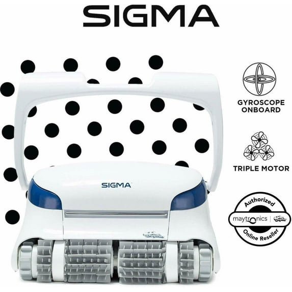 Dolphin Sigma Robotic Pool Cleaner with Bluetooth and Massive Top-Load Cartridge Filters, Ideal for Pools up to 50 Feet.