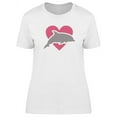 thumbnail image 1 of Dolphin Silhouette In A Heart T-Shirt Women -Image by Shutterstock, Female Large, 1 of 2