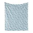 thumbnail image 1 of Dolphin Soft Flannel Fleece Blanket, Simple Marine Themed Pattern with Sea Animal Symmetric Design Graphic, Cozy Plush for Indoor and Outdoor Use, 50" x 70", Pale Blue and Blue Grey, by Ambesonne, 1 of 5