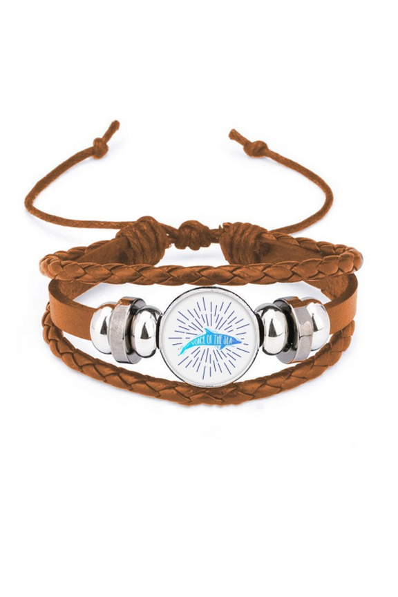 Dolphin Sound Swimng Sea Bracelet Wristband Leather Jewelry Ornament