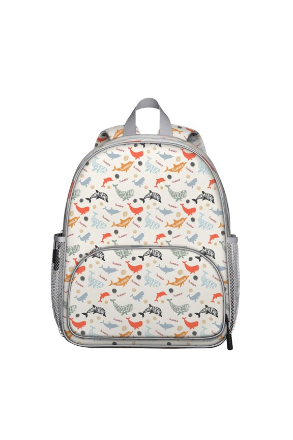 Dolphin Student Backpack - Cute Nautical Underwater Marine Life Design with Durable Lightweight Oxford Fabric, Perfect for Elementary and Middle School Students