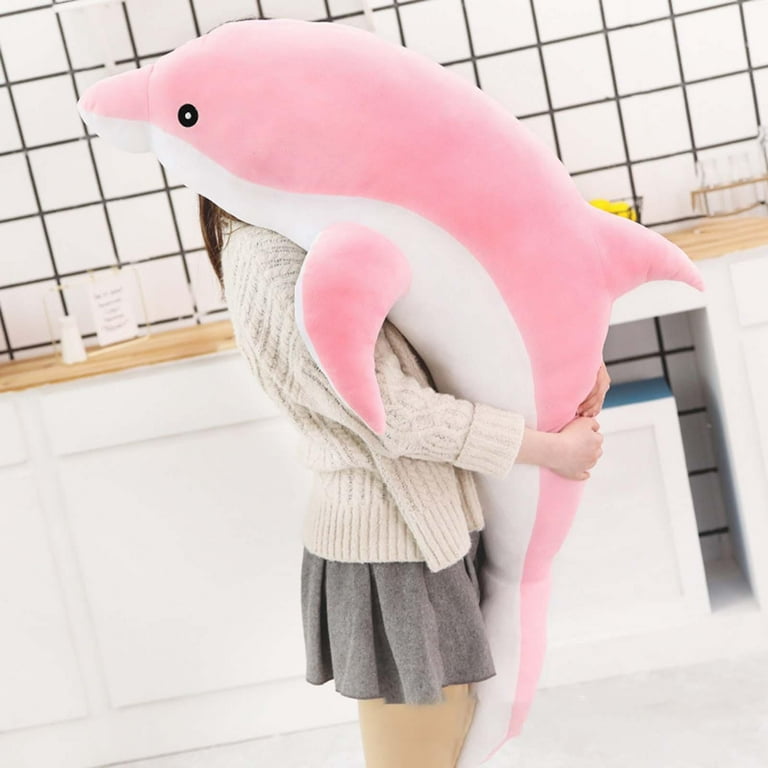 Dolphin Stuffed Animals Toy Cushion Stuffed Toy Dolphin Plush Toy for Decoration Pink 50cm Walmart
