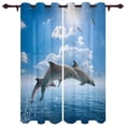 thumbnail image 1 of Dolphin The Sea Blue Sky Window Curtains In The Living Room Printed Window for Bedroom Kitchen Window Curtains Hotel Drapes, 1 of 2
