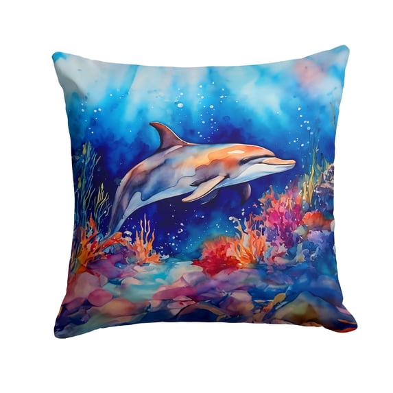 Dolphin Throw Pillow 14 in x 14 in