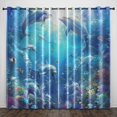 thumbnail image 2 of Jungle Animal Blackout Curtains - 2 Panels 52x84 Inch Giraffe Forest Print Kids Room Drapes 2 of 6