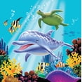 thumbnail image 1 of Dolphin Under the Sea Edible Cake Topper Image Cupcakes Ocean Baby Shower Edible, 1 of 1