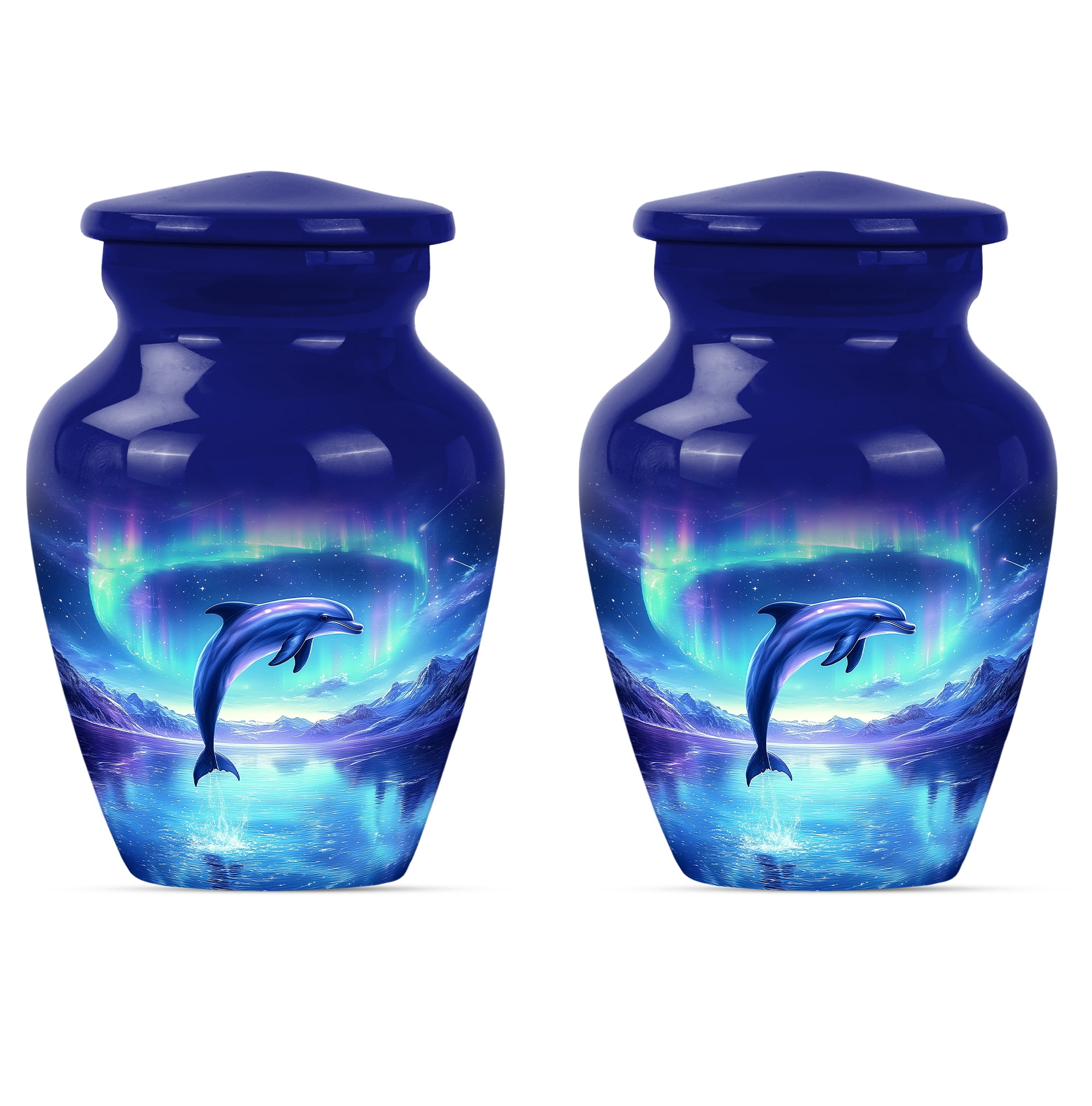 Dolphin Urn for Ashes for Women, Burial Urns for Human Ashes Adult Man, Cremation Urn for Ashes Adult Male, Memorial Urns for Human Ashes Keepsake(Size - 3inch, 2 Pcs)