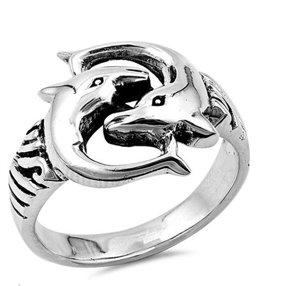 Dolphin Wholesale Ring .925 Sterling Silver Band Jewelry Female Male Unisex Size 9