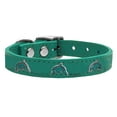 thumbnail image 1 of Dolphin Widget Genuine Leather Dog Collar Jade 16, 1 of 2