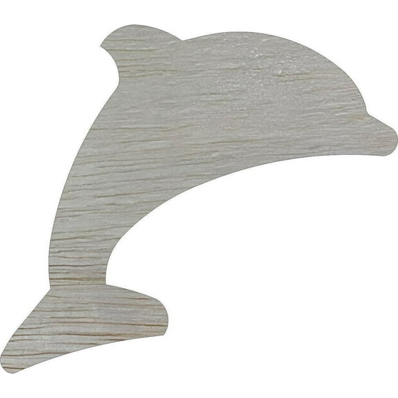 Dolphin Wooden Craft Shape, 8'' Unfinished Wood Cutout