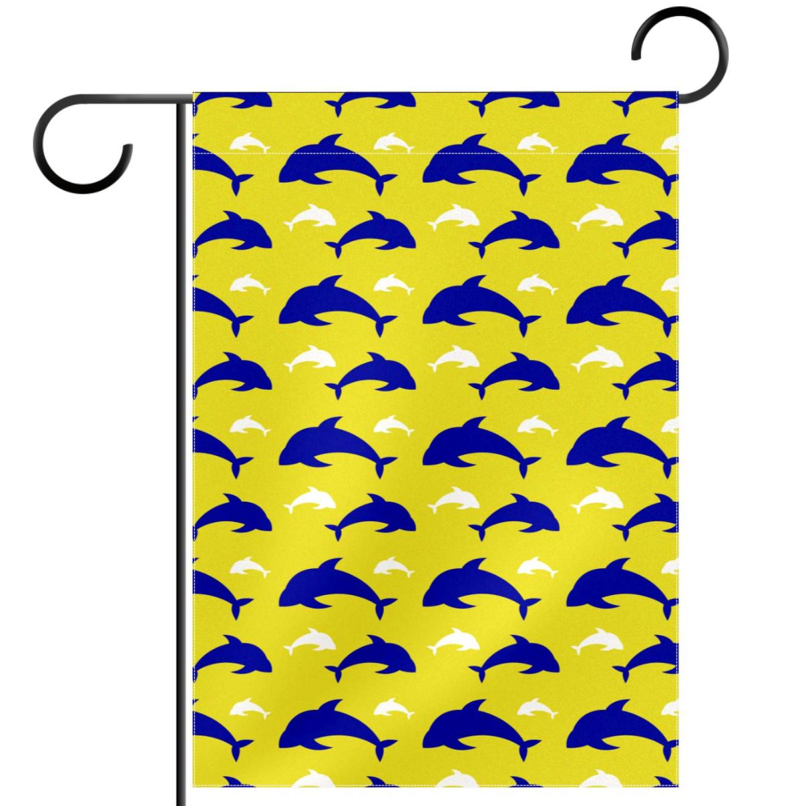 Dolphin Yellow Pattern Garden Banners Outdoor Flags for All Seasons