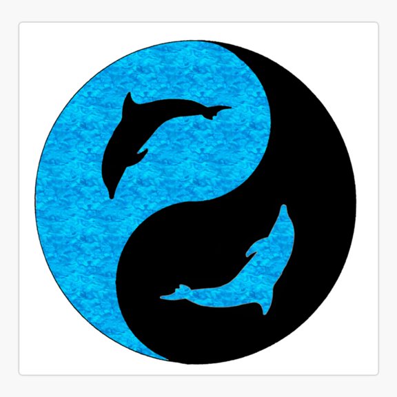 Dolphin Yin Yang Ocean Design Sticker