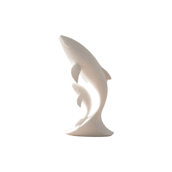 Dolphin and Baby Figurine Statue, Printed Resin Dolphin Sculpture, Nautical Home Decor Ornament, Tabletop Shelf Decoration, Sentimental Gift