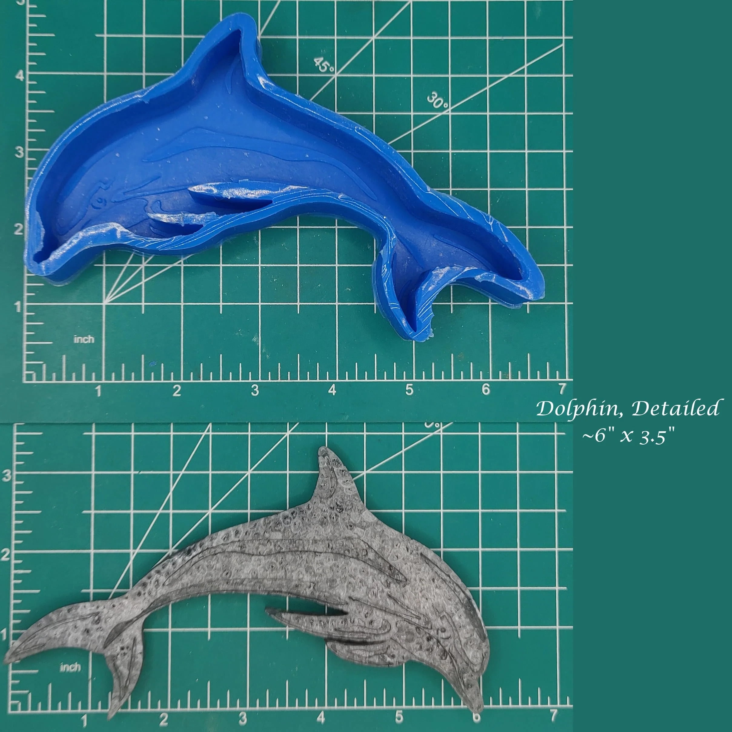 Dolphin, detailed, silicone freshie mold