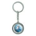 thumbnail image 1 of Dolphin in the Ocean Spinning Circle Metal Keychain, 1 of 1