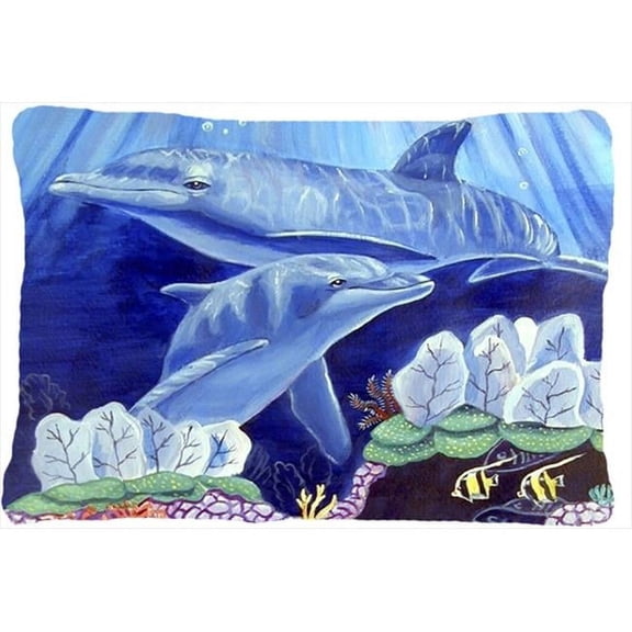 Dolphin under the sea Indoor & Outdoor Decorative Fabric Pillow - 12 x 16 in.