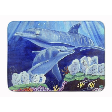 Dolphin under the sea Machine Washable Memory Foam Mat