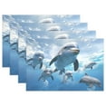 thumbnail image 1 of Dolphins 4 PCs Placemats Set Linen Non-Slip Table Mat Rectangular Washable for Dining Kitchen Party 12"x18", 1 of 8