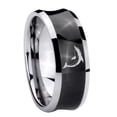 thumbnail image 1 of Dolphins 8MM Concave Black Tungsten Men Ring, 1 of 2