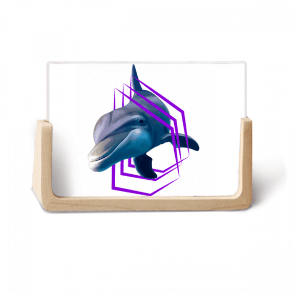 Dolphins Break Through Circles Photo Wooden Photo Frame Tabletop Display