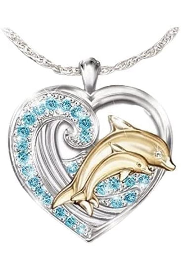 Dolphins Crystal Necklace