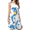 thumbnail image 1 of Dolphins Dress Loose Women'S Dress Beach Dresses With Pockets Dresses For Womens, 1 of 4