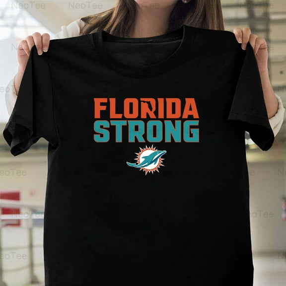 Dolphins Fanatics Branded Florida Strong White Support Relief T-Shirt Unisex, up to 5XL