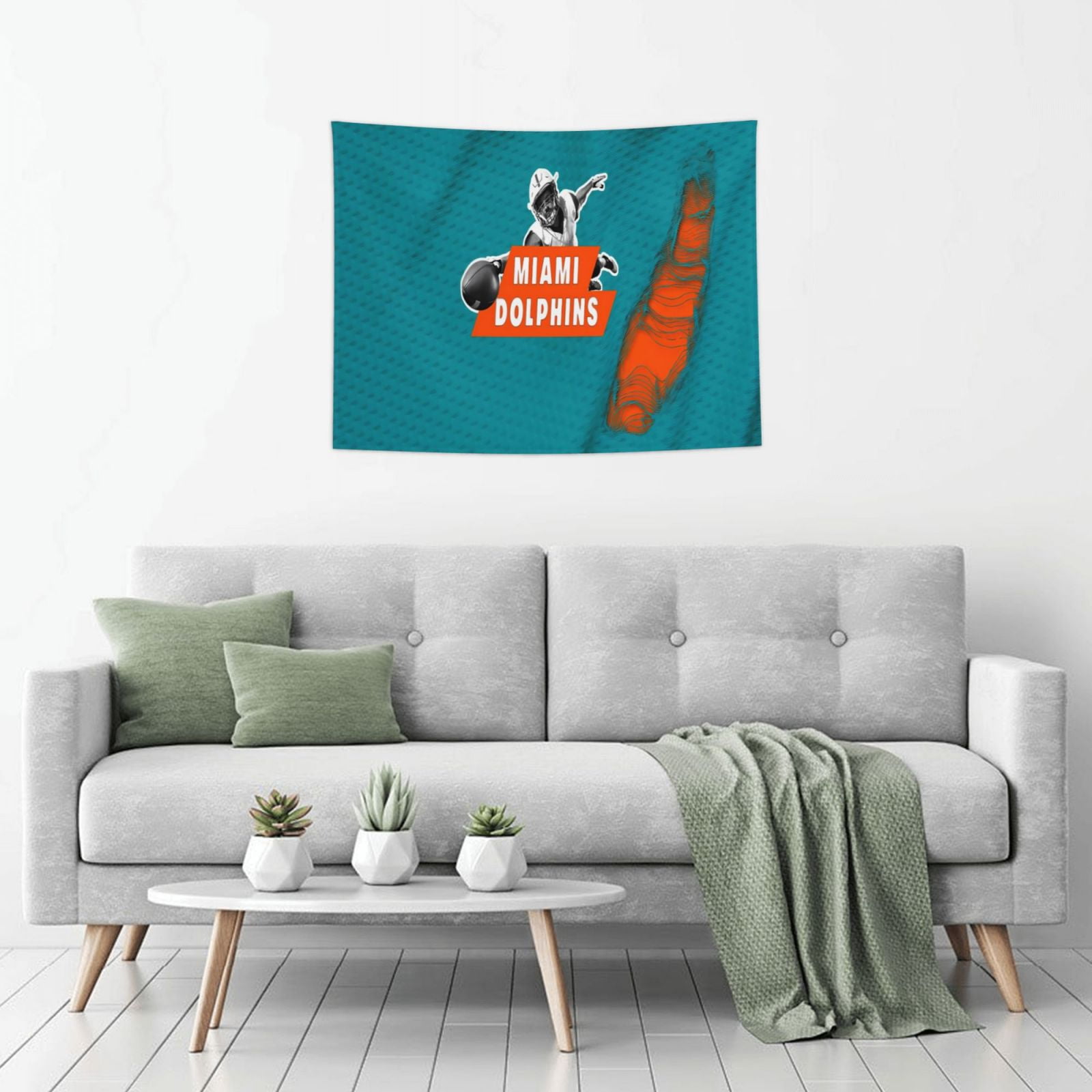 Dolphins Football Team Home Decor Wall Decor 29" x 37" With Removable ...