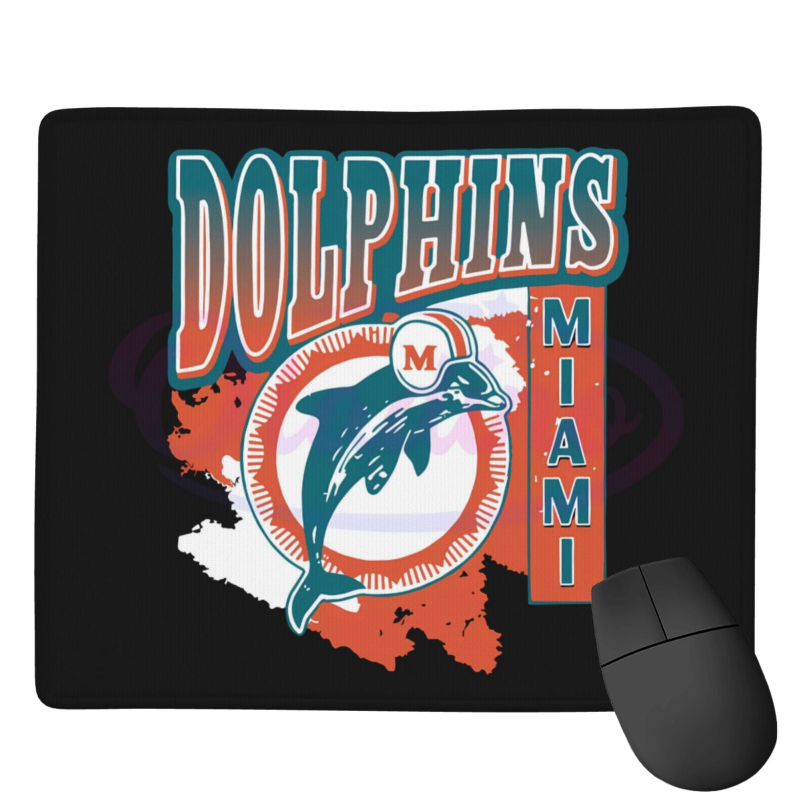Dolphins Football Theme Mouse Pad 7x9 Inch - Non-slip Rubber Bottom ...