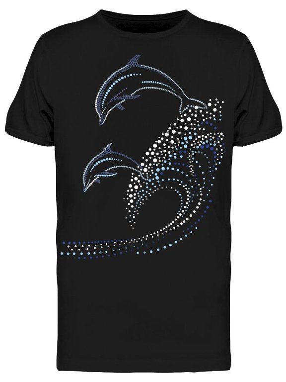 Dolphins Jumping On Wave T-Shirt Men -Image by Shutterstock, Male Small