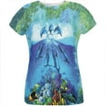 thumbnail image 1 of Dolphins Jumping Over Reef All Over Womens T Shirt Multi SM, 1 of 2