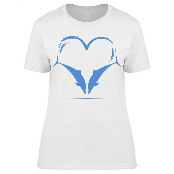 Dolphins Jumping Water Heart T-Shirt Women -Image by Shutterstock, Female XX-Large