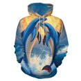 thumbnail image 1 of Dolphins Jumping at Sunset-1 Men's Women Vintage 3D Hooded Sweatshirt - All-Season Loose Fit Streetwear, 1 of 6