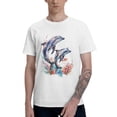thumbnail image 1 of Dolphins Marine Life T-Shirt for Men Cotton 100% Summer Tops Women Fashion Casual Short Sleeves Round Collar Short-Sleeve Couple Top Tees, 1 of 6