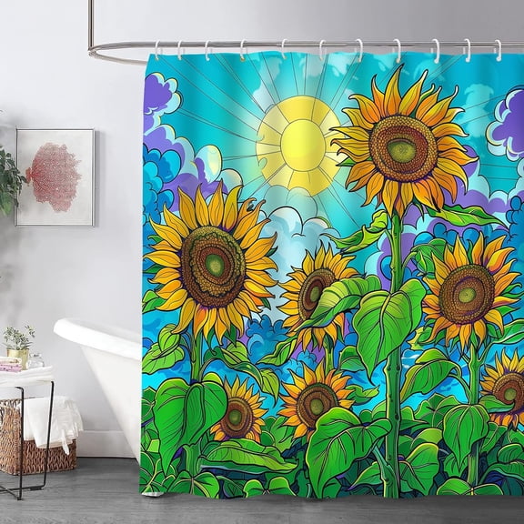 Dolphins and Moon Shower Curtain,Neon Ocean Waves and Full Moon Bathroom Decor, Shower Curtain Set with 12 Hooks, Waterproof Polyester Fabric Bathroom Gifts 72x72 Inch