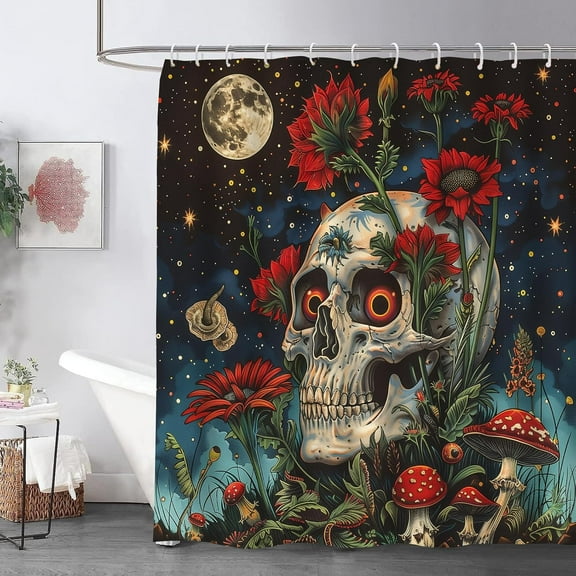 Dolphins and Moon Shower Curtain,Neon Ocean Waves and Full Moon Bathroom Decor, Shower Curtain Set with 12 Hooks, Waterproof Polyester Fabric Bathroom Gifts 72x72 Inch