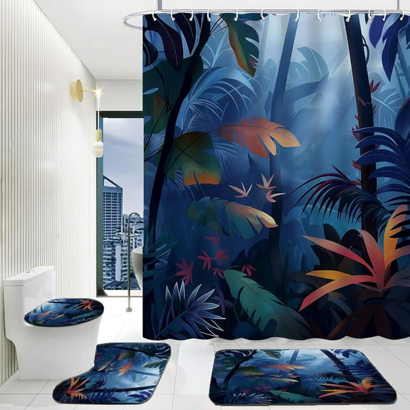 Dolphins and Moon Shower Curtain,Neon Ocean Waves and Full Moon Bathroom Decor, Shower Curtain Set with 12 Hooks, Waterproof Polyester Fabric Bathroom Gifts 72x72 Inch