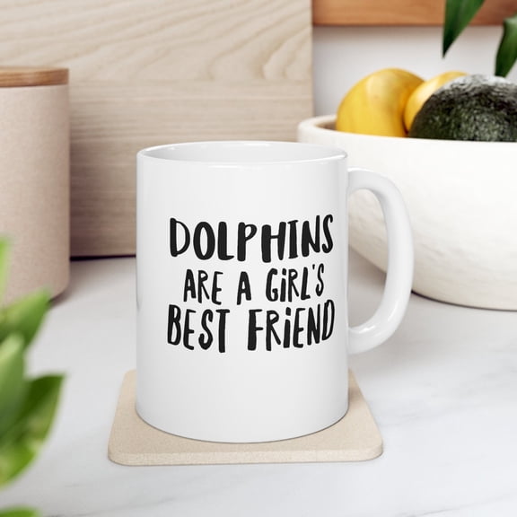 Dolphins 11 oz Coffee Mug - Ocean Gift White Ceramic