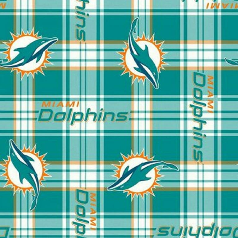 Dolphins Plaid Fleece Fabric Material, 58